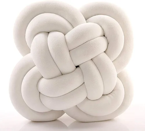 Vista 36 de Cyprinus Carpio Almohada creativa con nudo de bola de rosa, cojín de flor para sofá, almohada lumbar, decoración (rosa-C)