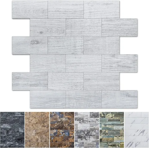 Vista 10 de Art3d Azulejo de pared de PVC autoadhesivo de 10 hojas para salpicadero, azulejo adhesivo para salpicadero de cocina, tocadores de baño, decoración