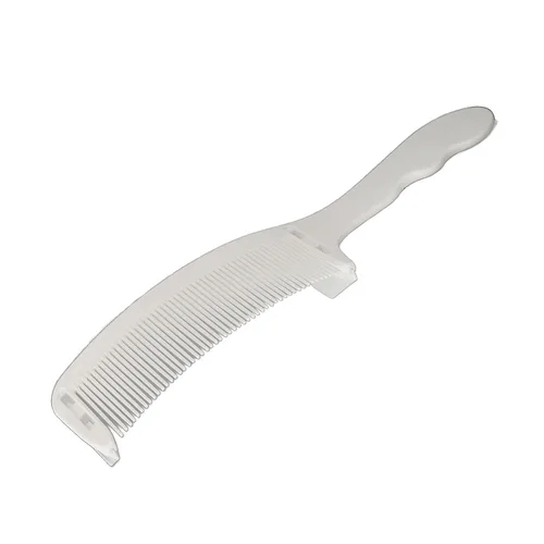 Vista 3 de Peine de peluquero Clipper, S en forma de longitud de corte diferente curva Clipper Peine Top plano para salón (blanco)