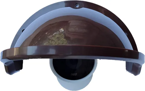 Vista 2 de Parasol Universal Protector De Cubierta De Cámara De Rainshade Para Al Aire Libre Nest/Nest IQ Cámara - Café