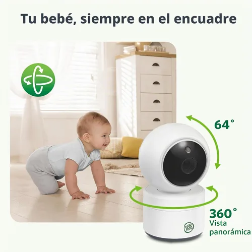 Vista 3 de LeapFrog Monitor de video para bebés: pantalla a color de 5 pulgadas, batería de 31 horas, FHSS seguro sin WiFi, zoom panorámico remoto, visión