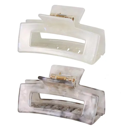 Vista 16 de Pinzas para el cabello de 3 pulgadas, diseño francés, pinza rectangular para el cabello para mujeres, damas y madres (paquete de 2)