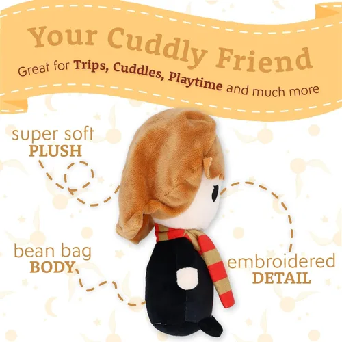 Vista 3 de Kids Preferred Harry Potter - Lindo animal de peluche abrazable de Hermione Granger para niños pequeños y niñas, regalo para niños, 6 pulgadas