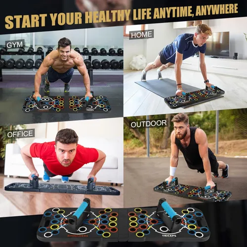 Vista 7 de Tabla de flexión plegable ajustable 56 en 1 para ejercicio, entrenamiento de fitness para entrenamiento de fuerza muscular máxima para hombres
