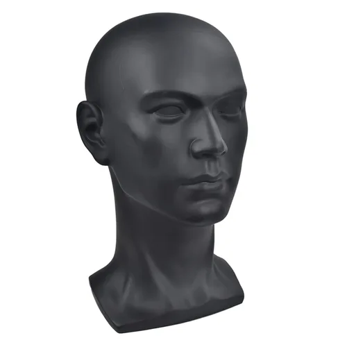 Vista 2 de Maniquí de plástico con cabeza de maniquí realista para hombre