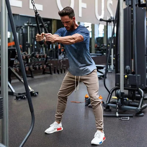 Vista 3 de COOFANDY Camiseta hipster de manga corta para hombre, 2 unidades, para entrenamiento muscular, gimnasio, fisicoculturismo
