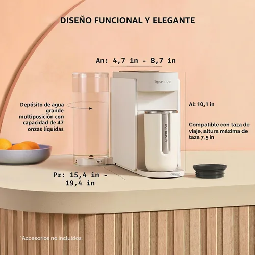Vista 2 de Nespresso Vertuo Up - Cafetera de café y espresso de De'Longhi, color Blanco
