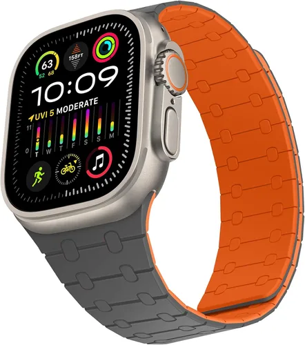 Vista 20 de Compatible con correa de Apple Watch de 49mm 46mm 45mm 44mm 42mm 41mm 40mm 38mm, correa de bucle magnético ajustable de silicona para iWatch Ultra