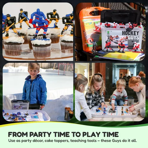 Vista 6 de Kaskey Kids NHL Hockey Guys, Vegas Knights vs. Seattle Kraken, 27 piezas en cada juego, incluye 2 equipos y estuche de almacenamiento de viaje