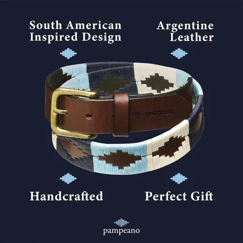 Vista 8 de Pampeano Cinturón de polo Hecho a mano por maestros artesanos Cinturones gaucho argentinos en caja de regalo Cuero argentino cosido a mano