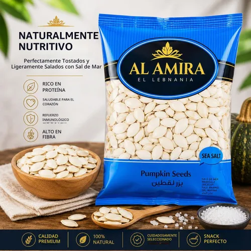 Vista 4 de Semillas de calabaza Al Amira 10.58oz (300g), paquete de 2