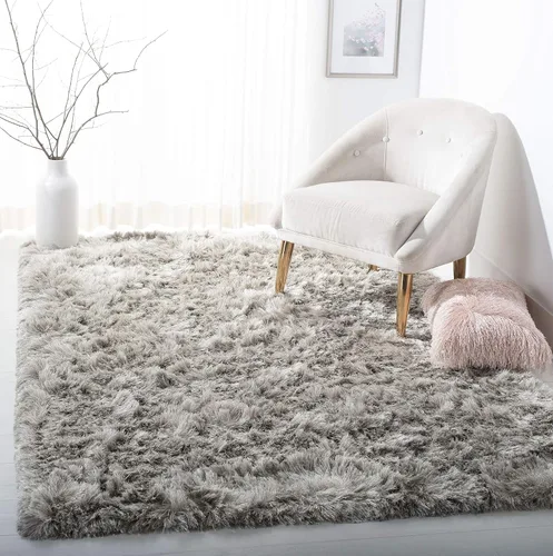 Vista 10 de SAFAVIEH Ocean Shag Collection - Alfombra decorativa, 2 x 3 pies, marfil, hecha a mano, sólida, 2.4 pulgadas de grosor, ideal para zonas de alto
