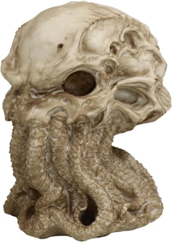 Vista 6 de Ebros Gift Figura de escritorio de calavera alienígena The Call of Cthulhu, 8 pulgadas de alto, monstruo marino gigante Kraken, escultura de pulpo