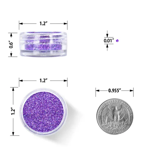 Vista 3 de Glitter Wenida - 12 colores holográficos cosméticos láser festival polvo lentejuelas manualidades purpurina para artes, cara, cabello, cuerpo y uñas