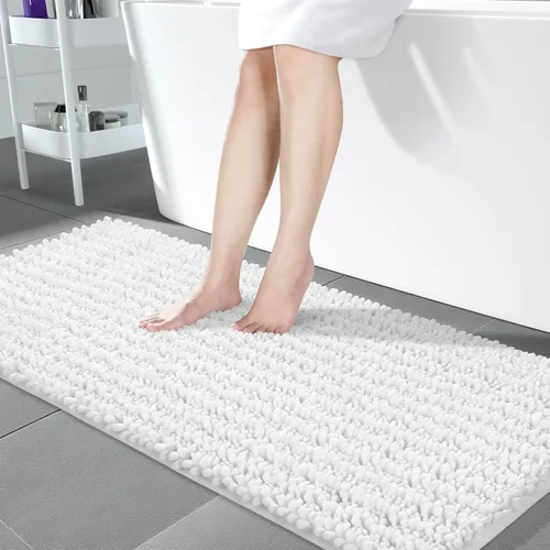 Vista 141 de Yimobra Alfombras de Baño Antideslizantes Lavables - Alfombra de Baño de Chenilla Ultra Suave Absorbente, Alfombra Peluda de Secado Rápido para Negro