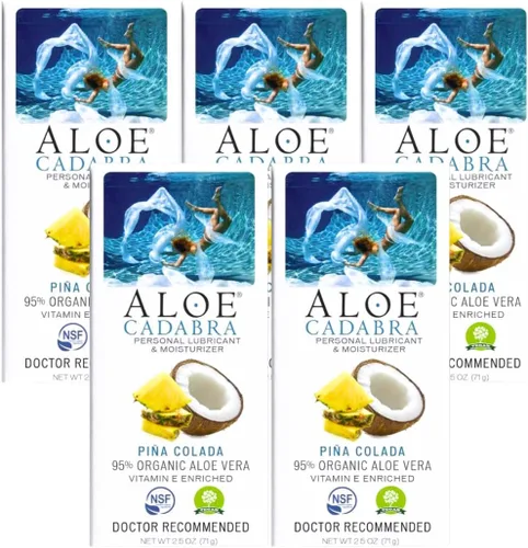 Vista 6 de Aloe Cadabra Lubricante personal saborizado orgánico Passion Lube para mujeres, hombres y parejas, mango Passion 2.5 onzas (paquete de 5)
