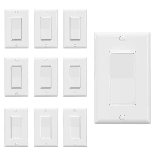 Vista 10 de ELEGRP Interruptor de luz decorativo de 4 vías, 15 amperios, 120-277 voltios, interruptor de pared basculante decorativo de CA de repuesto