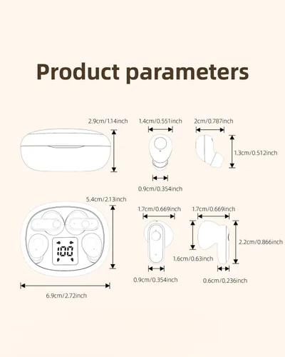 Vista 8 de 2 pares de mini auriculares invisibles pequeños inalámbricos Bluetooth para dormir ocultos micro pequeños discretos pequeños de perfil bajo