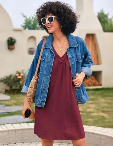 Vista 5 de Ekouaer Camisón corto sin mangas con cuello en V y camisa, vestido de pijama
