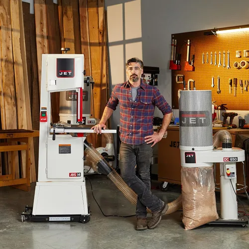 Vista 11 de JET Sierra de cinta negra para carpintería de 14", 1.75 HP, capacidad