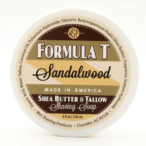 Vista 3 de Jabón de afeitar WSP Formula T (Barbería) 4 Oz Hecho con Manteca de Karité y Sarga