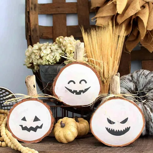 Vista 5 de SENMUT Rebanadas de madera, 20 piezas de 3.5-4.0 pulgadas, círculos de madera naturales sin terminar, adornos de madera de Navidad