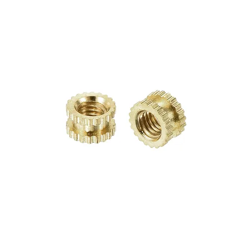 Vista 15 de uxcell M2 x 0.118 in (L) x 0.126 in (OD) Rosca hembra de latón moleteado roscado Insertar tuercas de incrustación, 20 piezas