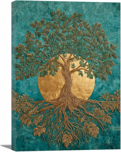 Vista 30 de VOCBAN Naturaleza árbol de la vida imágenes abstractas lienzo pintura grande moderno lienzo arte de pared árboles coloridos sala de estar decoración