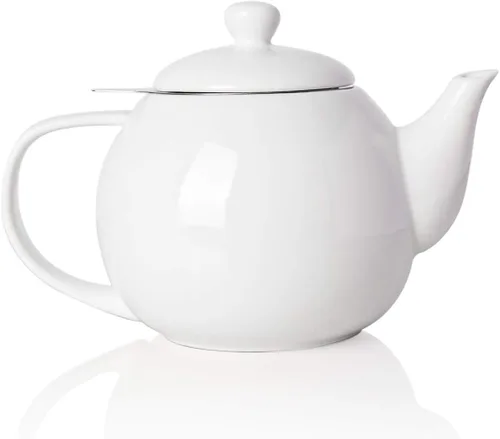 Vista 22 de Sweejar - Tetera de cerámica, tetera de porcelana de 30 onzas con infusor Azul