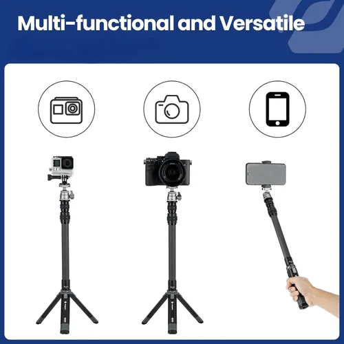 Vista 4 de Fotopro Trípode de escritorio de aleación de aluminio de aleación de aluminio de 360 grados, tornillo de 1/4 pulgadas, mini trípode de mesa portátil