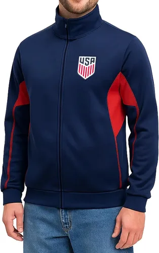 Vista 13 de Icon Sports Chaqueta de Entrenamiento con Licencia Oficial de la Federación de Fútbol de EE. UU. - Unisex Adulto