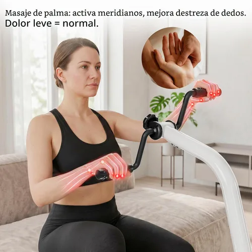 Vista 17 de Ejercitador de pádel, mini bicicleta estática para ciclismo de piernas y brazos, ejercicio de calentamiento Blanco