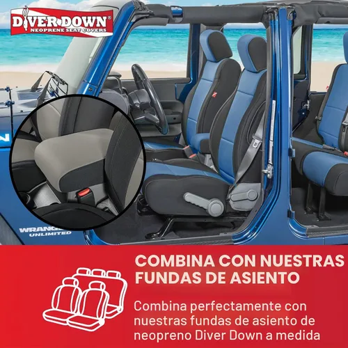 Vista 6 de Diver Down Funda de neopreno para consola central – Se adapta a Jeep JK JKU Wrangler 2007-2018 – Funda acolchada para reposabrazos – No te quema
