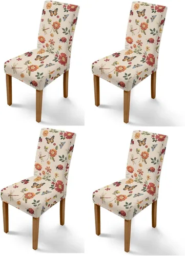 Vista 14 de Rnyleeg Juego de 1 funda para sillas de comedor con diseño de mariposa y rosa azul, elegante, suave, lavable, para cocina, hotel, ceremonia