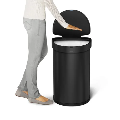 Vista 5 de Simplehuman bote de basura de acero mate de 45 l, con sensor semicircular