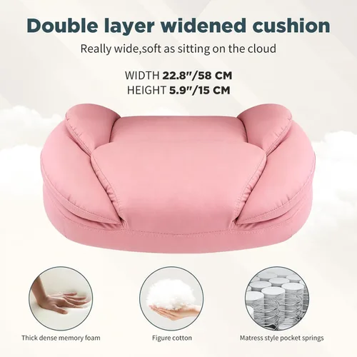 Vista 8 de Cómoda silla de escritorio de oficina rosa con brazos soporte 9318-3 Rosa (click-2 soporte lumbar)