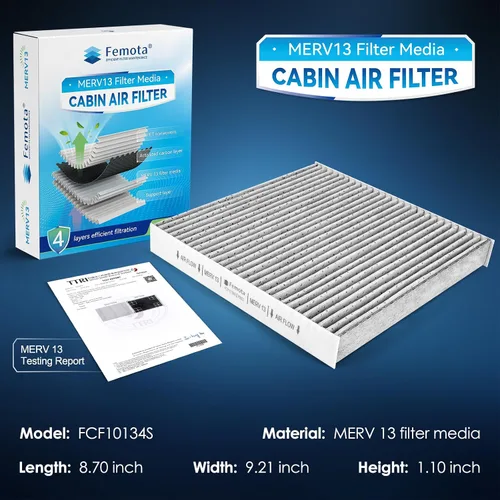 Vista 2 de Filtro de aire de cabina certificado MERV 13 con carbón activado, CF10134 (CP134) para Accord, Civic, CR-V, Odyssey, Pilot, Ridgeline, ILX, MDX