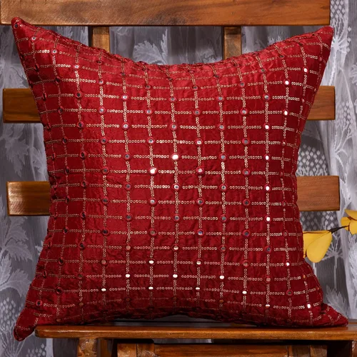 Vista 11 de Juego de 2 almohadas decorativas negras de 12 x 12 pulgadas, fundas de almohada pequeñas de seda para sofá, funda de cojín bordada con lentejuelas