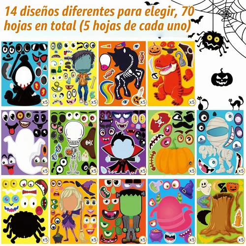 Vista 3 de Moon Boat 70 hojas de calcomanías de Halloween para niños