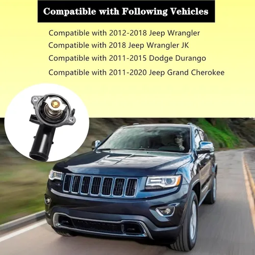 Vista 3 de Conjunto de carcasa del termostato del refrigerante del motor 5184651AH, compatible con Durango 2011-2015, Jeep Grand Cherokee 2011-2015, Jeep