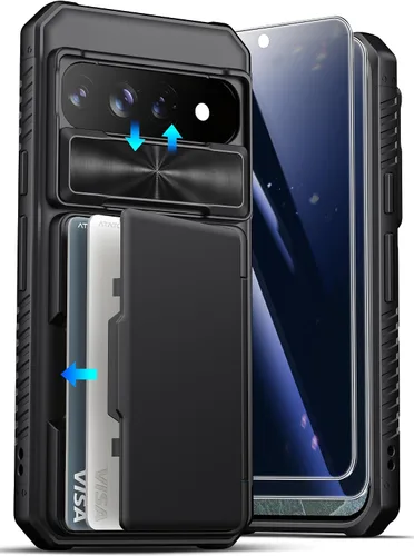 Vista 15 de ATATOO Funda tipo cartera para Google Pixel 10 Pro XL, tarjetero integrado (3-5 tarjetas) [bloqueo RFID] y cubierta de cámara deslizante, protección