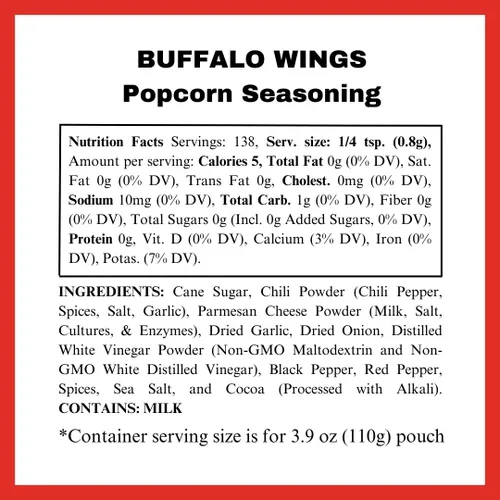 Vista 3 de Dell Cove Spices Condimento para palomitas de maíz Buffalo Wings Sin OMG y sin gluten Vegetariano Perfecto regalo de palomitas de maíz