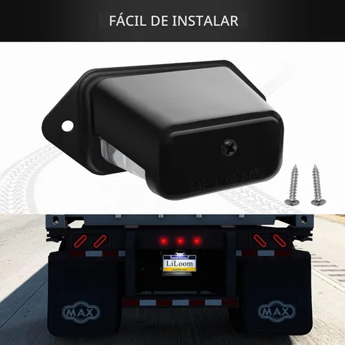 Vista 7 de Marco de matrícula LED con luz – Soporte para matrícula de remolque – Montaje de soporte, DOT FMVSS 108, SAE L, impermeable, 12V DC – Luces