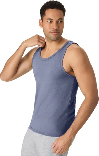 Vista 3 de Hanes Camiseta sin mangas Originals de mezcla triple para hombre, Camisetas sin mangas ligeras para hombre, Camiseta tipo tank sin mangas