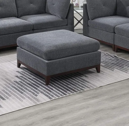 Vista 4 de Modular Sectional Sofa Set 6pc L Shaped Couch with Corner Wedges, Armless Chair and Ottoman, Chenille Fabric Tufted Back Living Room I- 6 Seat