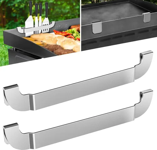 Vista 8 de Soporte Magnético para Espátula de Plancha de 10 Pulgadas, Estante de Herramientas de Parrilla de Barbacoa de Acero Inoxidable, Accesorios