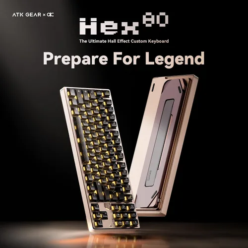 Vista 2 de ATK x QK Hex80 HE Teclado Gaming Magnético, 80% TKL, Aluminio CNC, Interruptores Ti de Efecto Hall, Polling de 8 kHz, Trigger Rápido Rosa bebé