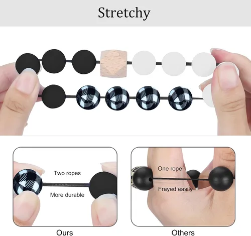 Vista 3 de Weixiltc Llavero para mujer, pulsera de cuentas de silicona, llavero con borla de cuero