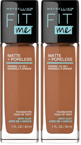 Vista 80 de Maybelline New York Fit Me Matte + Poreless Base Líquida, Formato de Bolsa, 220 Natural Beige, 1.3 onzas 220 Beige natural