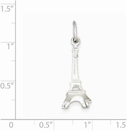 Vista 2 de Colgante de plata de ley con diseño de Torre